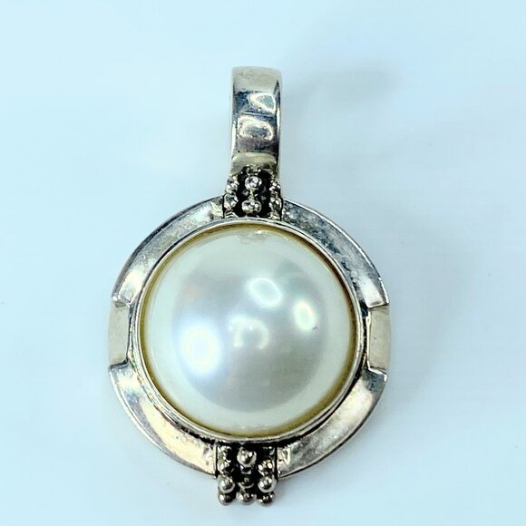 Michael Dawkins Sterling 925 Silver Mabe Pearl Pendant Enhancer JR9025 - Picture 1 of 6